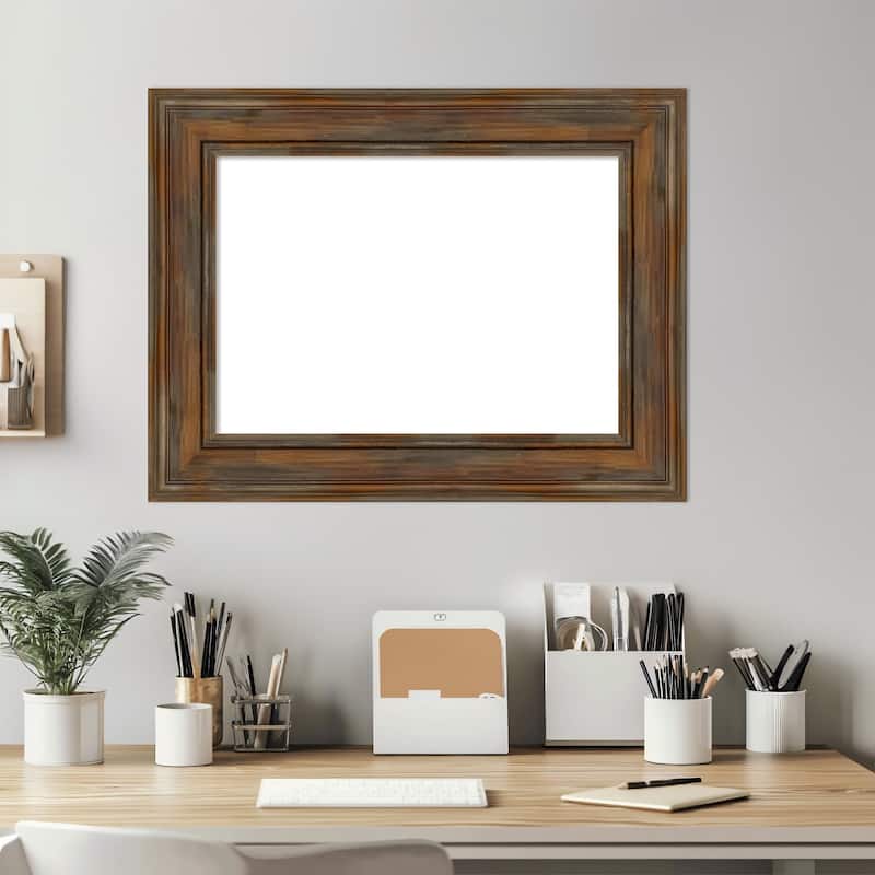 Amanti Art Alexandria Greywash Framed Dry Erase Magnetic Board