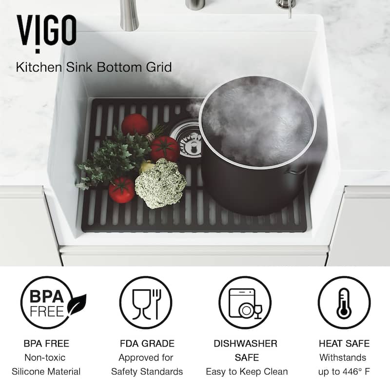 VIGO 19" L X 14" W Silicone Protective Bottom Grid for Kitchen Sink