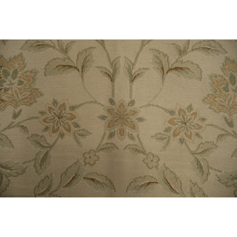 Hand Knotted Oriental 100% Wool Carpet Traditional Floral Beige & Ivories Aubusson Area Rug - 9' 8'' X 7' 6''