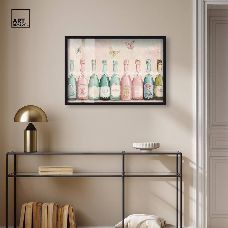 Champagne Mint and Pink Shadowbox by Art Remedy