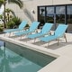 preview thumbnail 33 of 81, Outdoor Patio Lounger Aluminum Adjustable Chaise Lounge Chairs with Arms (Set of 2/4) - See Picture Blue, 4PCS