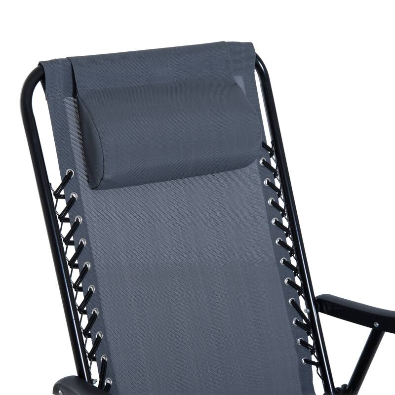 Outsunny Grey Mesh Fabric Rocking Chair Set