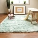 preview thumbnail 70 of 155, Silver Orchid Parrott Faux Fur Sheepskin Area Rug 4' x 6' - Teal