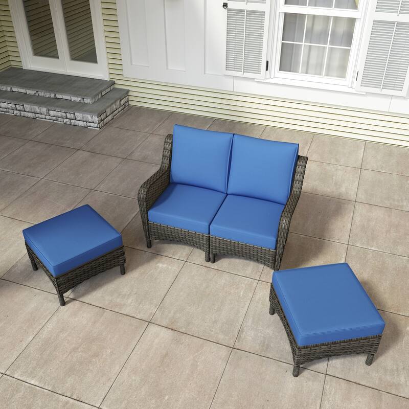 Rattan Outdoor Sectional Set with Modular Seating