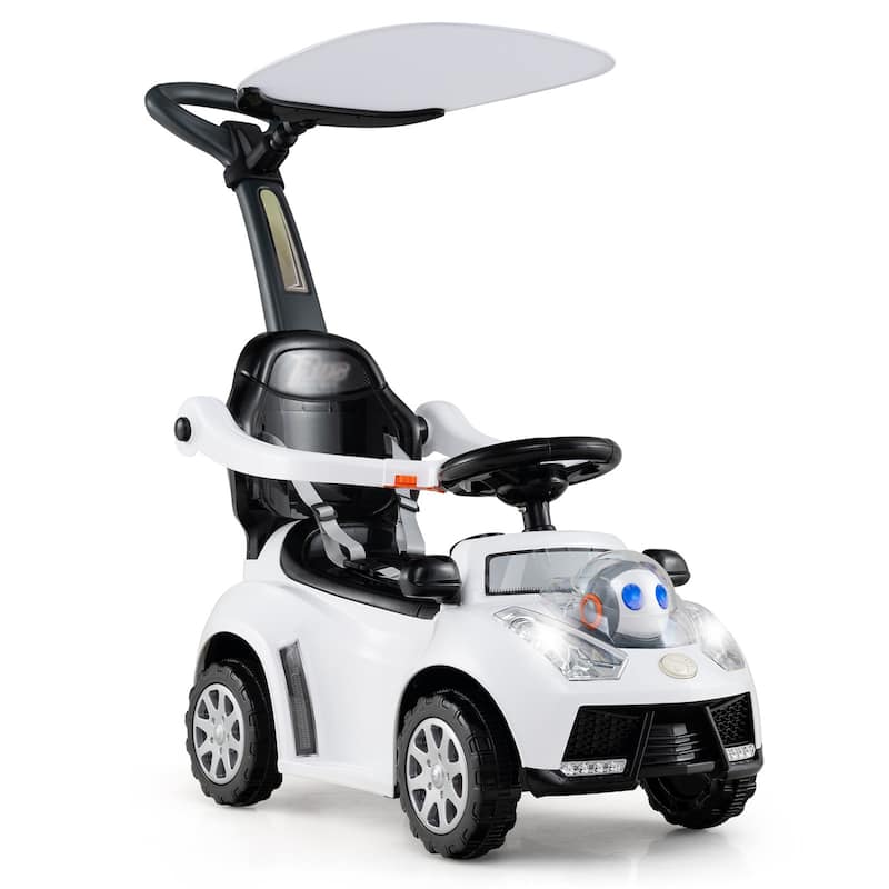 Baby Walking Car with Interactive Lights Horn Sounds and Storage Compartment for Toddlers - 38" x 16" x 35.5"