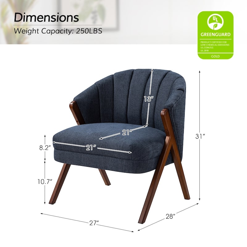 Vivian Mid-century Barrel Chair with a Scalloped Back Set of 2 by HULALA HOME