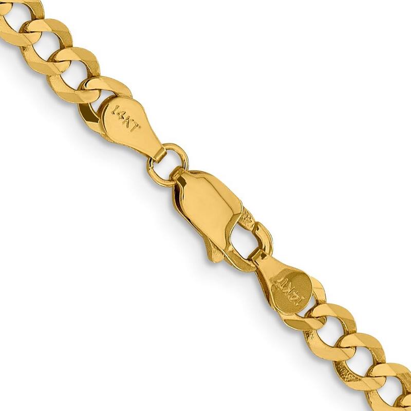 Curata 14k 4.7mm Solid Polished Light Flat Miami Curb Chain Bracelet