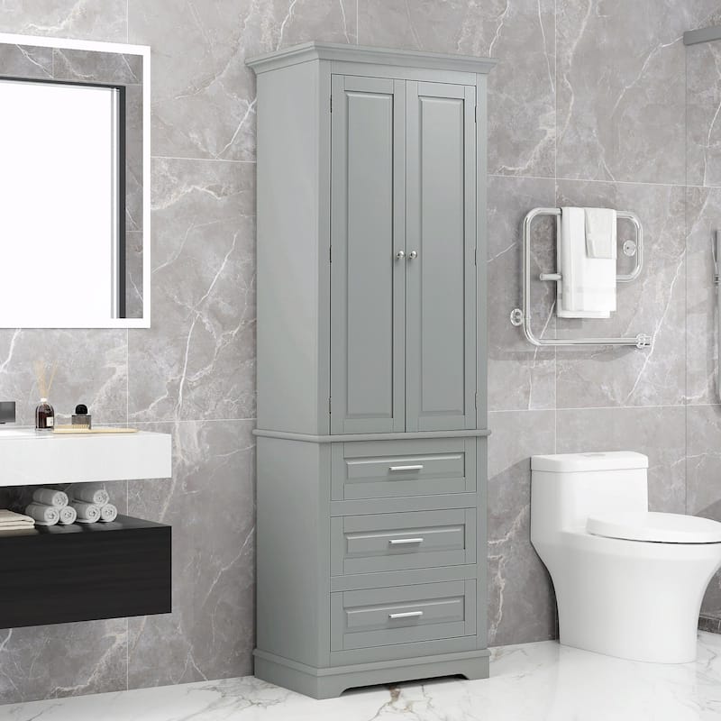 Tall Storage Cabinet with Three Drawers
