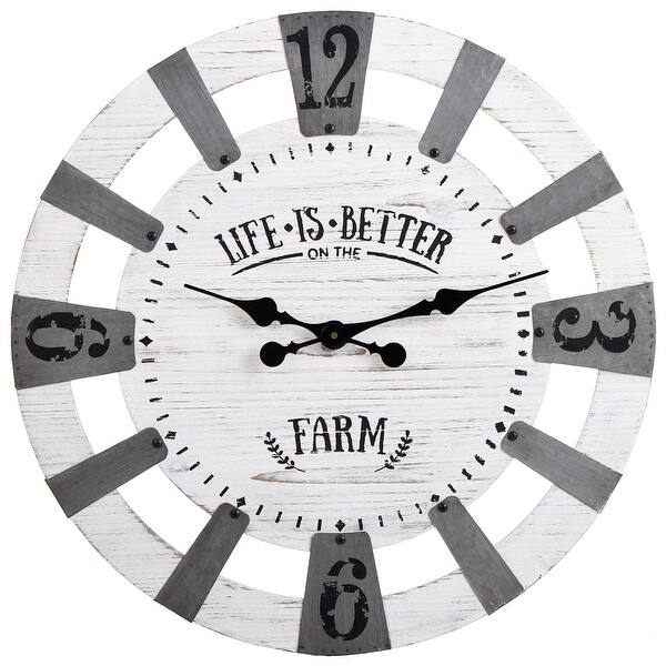 slide 2 of 6, White Roman Numerals Wall Clock