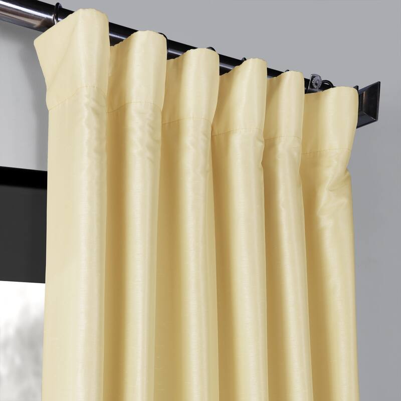 Exclusive Fabrics Blackout Textured Faux Dupioni Silk Curtains (1 Panel) - Luxurious Elegance and Superior Light Control
