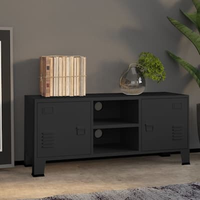 vidaXL TV Stand TV Console Sideboard TV Unit Home Media Unit Cupboard Metal - 41.3" x 13.8" x 16.5"