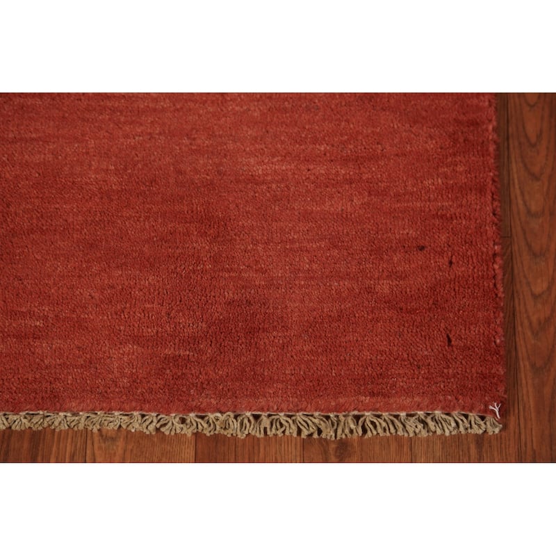 Modern Gabbeh Runner Rug Hand-Knotted Wool Carpet - 2'8" x 9'9"