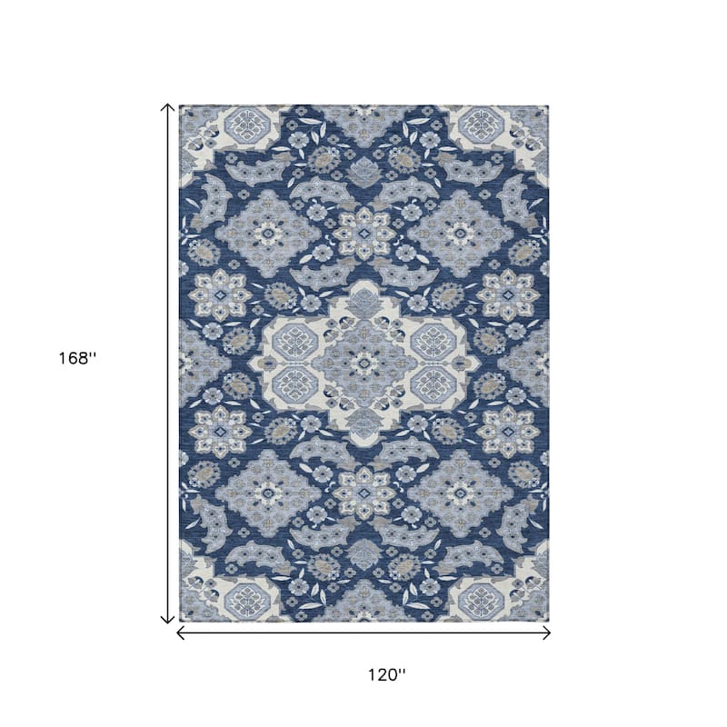 HomeRoots Medallion Traditional Rectangle Outdoor Rug