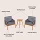 preview thumbnail 2 of 8, Porto 3-Piece Modern Bohemian Roped Acacia Wood Conversation Outdoor Patio Set with Cushions, by JONATHAN Y