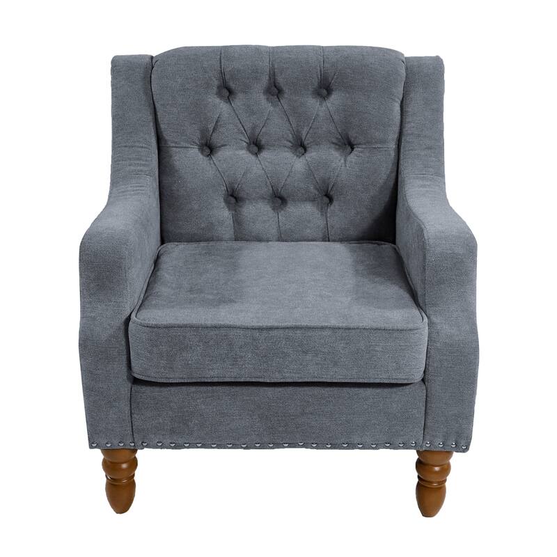 Ailsa Button-Tufted Upholstered Accent Chair by GDFStudio - 25.90"L x24.80"W x 29.50"H