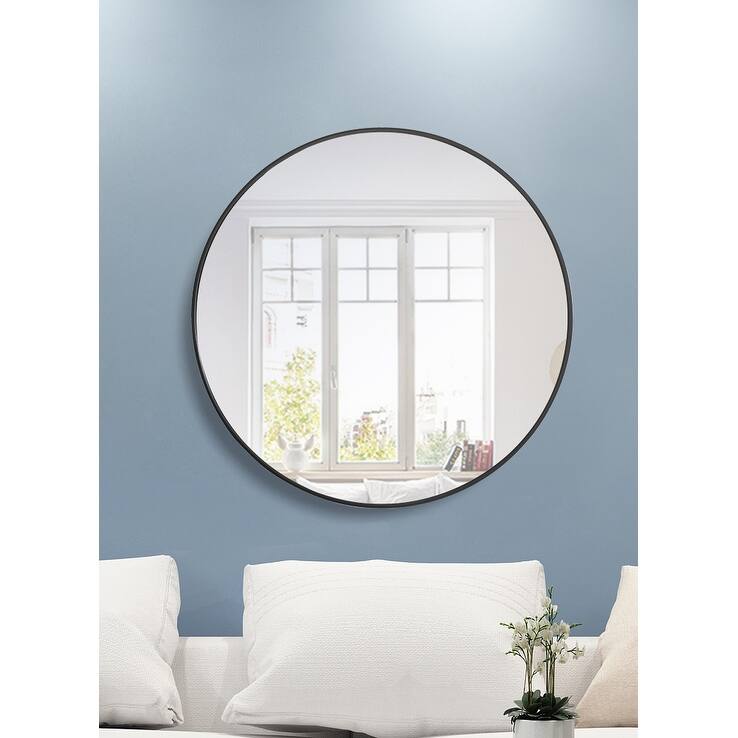 Strick & Bolton Prine Metal Frame Round Mirror