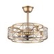 preview thumbnail 2 of 16, 20" Gold Caged Farmhouse Crystal Ceiling Fan Light 20" - Gold 1