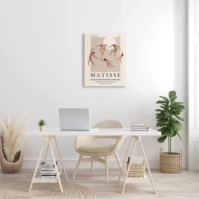 Stupell Matisse Text Dancing People Neutral Tones Flyer Canvas Wall Art - Brown