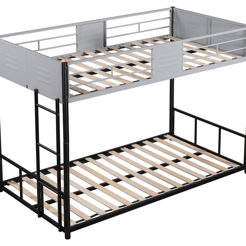 Metal Twin over Twin Bunk Bed with Vent Board, Noise Reduced