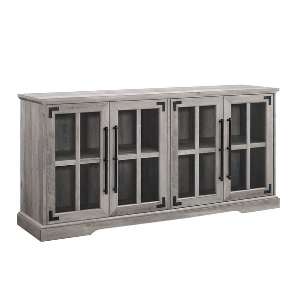 Delacora WE-BD58ABG4D Abigail 58" Wide 4 Door Durable Laminate Wood Look Media Cabinet