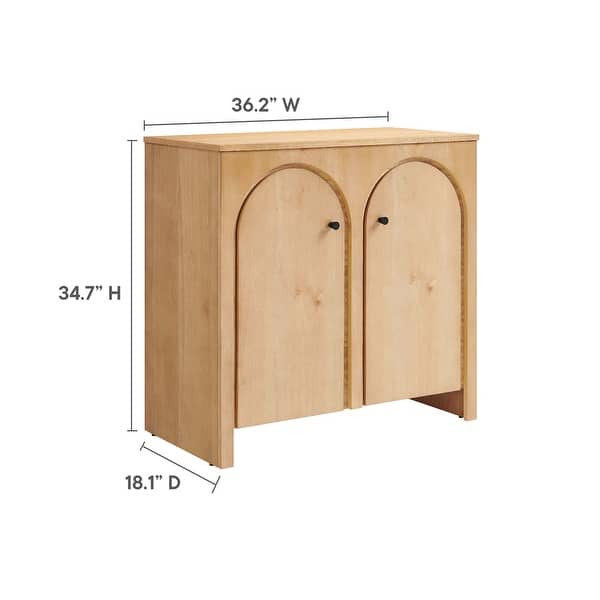 dimension image slide 1 of 2, Appia 2-Door Arched Door Storage Cabinet