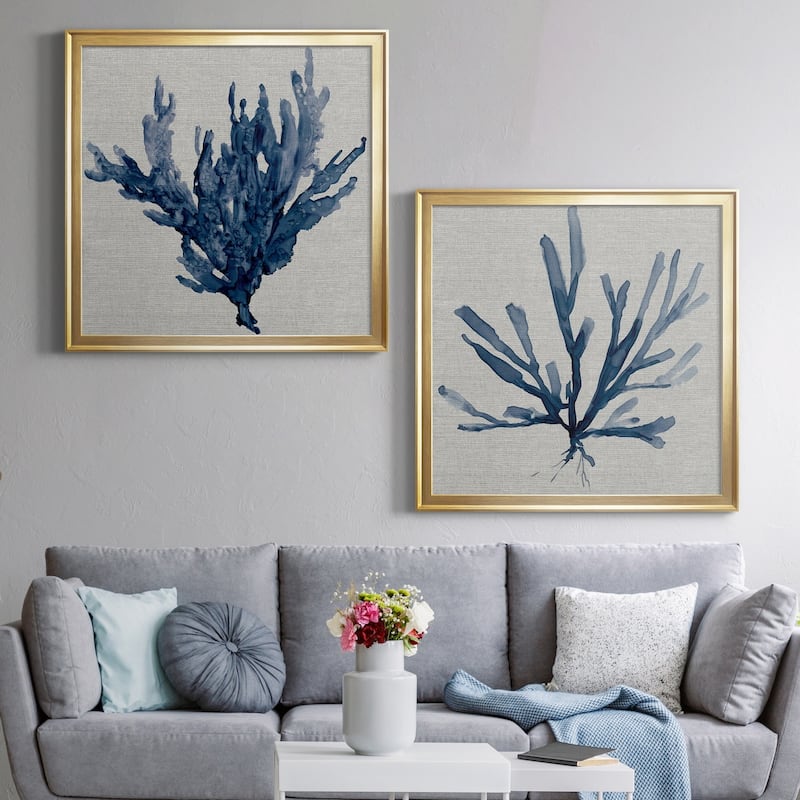 Linen Sea Coral I Premium Framed Canvas - Ready to Hang