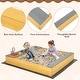 preview thumbnail 10 of 9, Wooden Sandbox Kids Sand Pit with Kitchen Playset Accessories - 53" x 49" x 8"