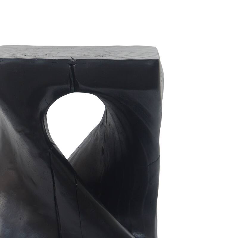 11.75" Modern Twist Shape Side Table with Good Weather and Water Resistance for Living Room or Bedroom