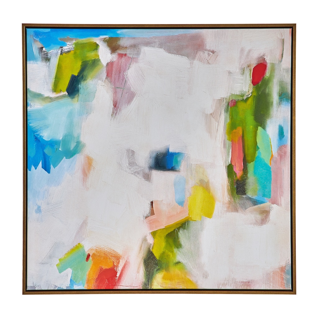 'Dream of Isles' Solid Wood Framed Abstract Art by Van Fossan