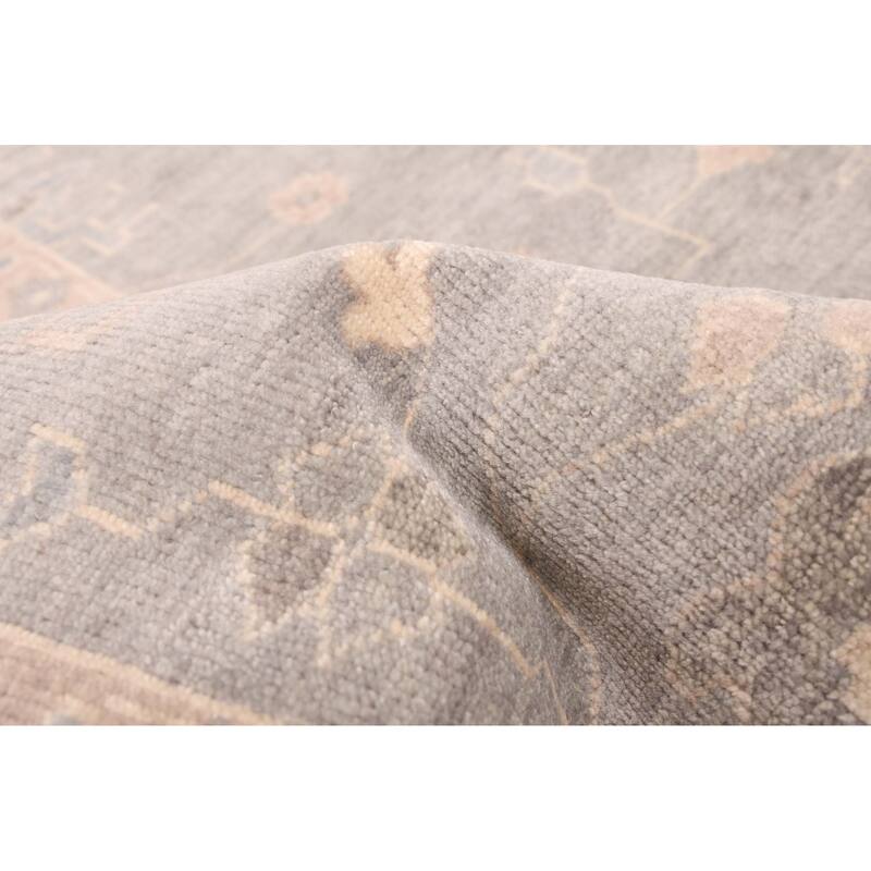 ECARPETGALLERY Hand-knotted Modern Oushak Grey Wool Rug - 8'11 x 12'1