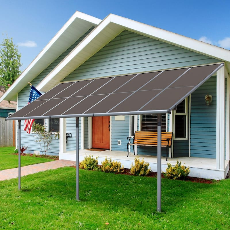 Aoodor Wall Mount Gazebo Outdoor Pergola, Polycarbonate Gazebo with Water-Resistant and UV-Fighting Panels Canopy