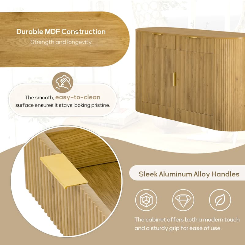 55.1" Modern Storage Cabinet - 2 Doors & 2 Drawers