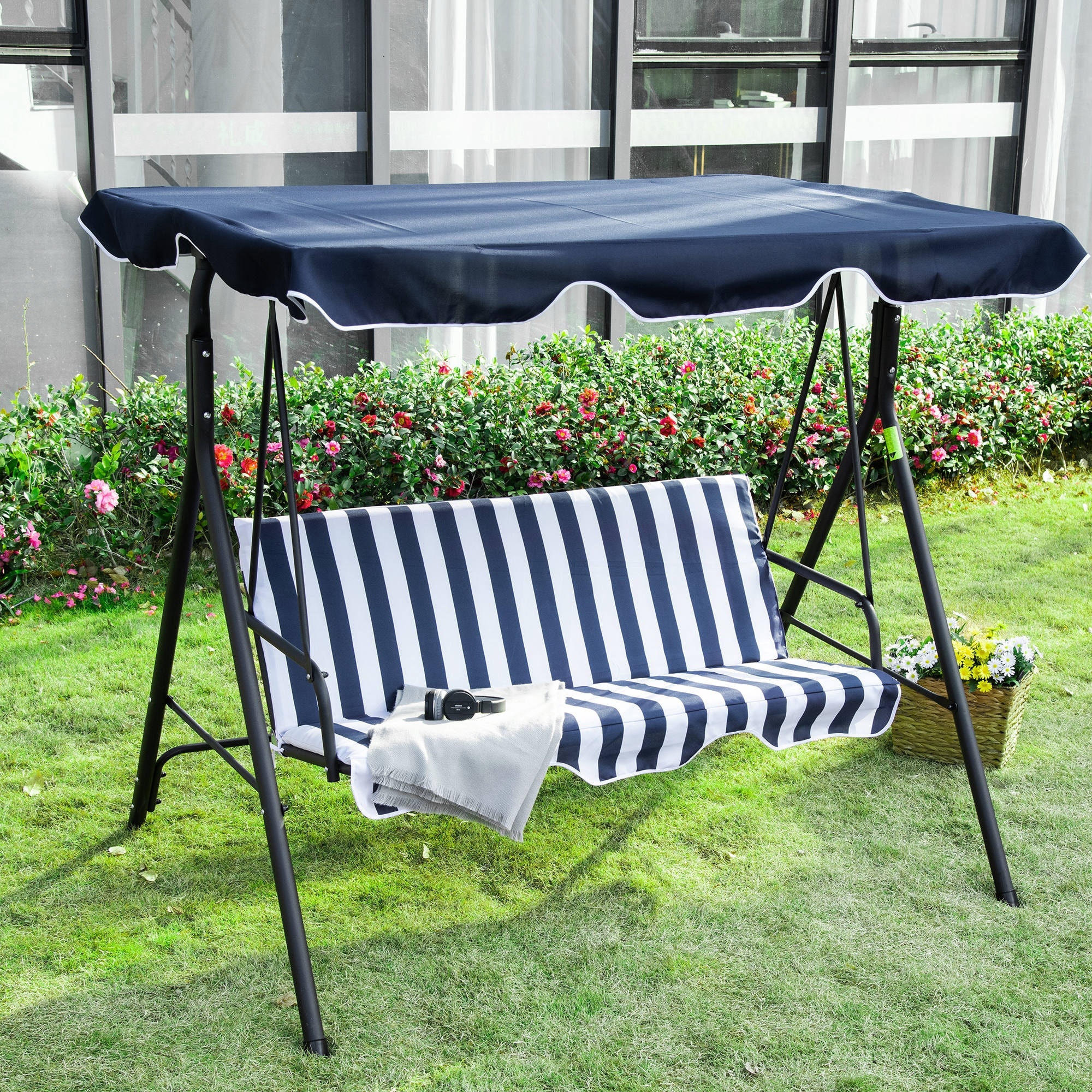 Outsunny 3 Person Porch Lawn Swing On Sale Bed Bath Beyond