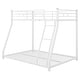 preview thumbnail 5 of 9, Twin over Full Metal Bunk Bed with Sloping Stairs, Modern Design in White, Space-Saving and Easy to Assemble for Bedrooms