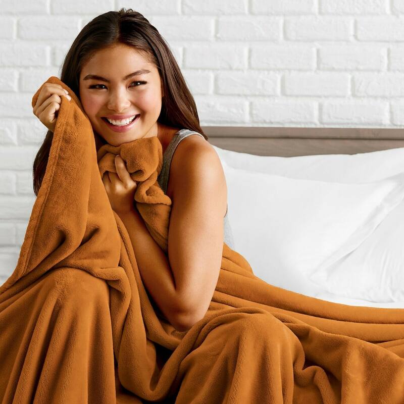 Microplush Velvet Fleece Blanket Throw Sienna Bed Bath & Beyond