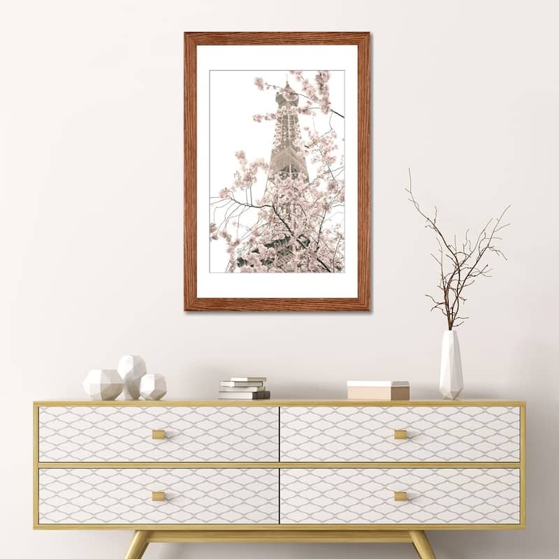 iCanvas "Eiffel Tower And Cherry Blossoms" by Caroline Mint PFA