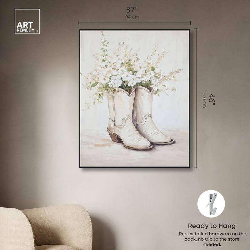 Prairie Bloom Boots Canvas by Art Remedy