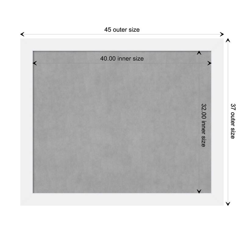 Amanti Art Corvino White Framed Magnetic Board - Board Size 40x32
