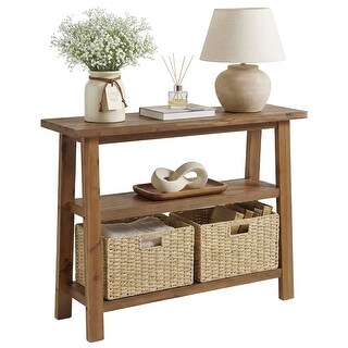 41.3'' Solid Wood Console Table, Farmhouse Entryway Table with 2 ...