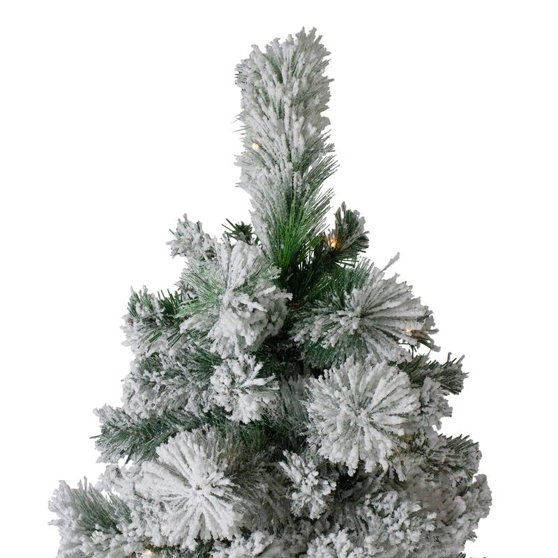 6.5' Full Flocked Somerset Spruce Artificial Tree Clear Lights - 6.5 Foot