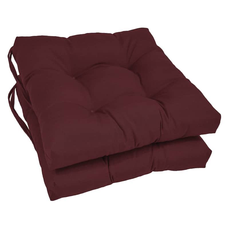 16-inch Square Indoor Chair Cushions (Set of 2, 4, or 6) - 16" x 16" - Set of 2 - Burgundy