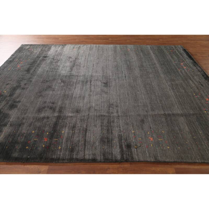 Gabbeh Area Rug Handmade Tribal Wool Carpet - 8'2" x 9'9"