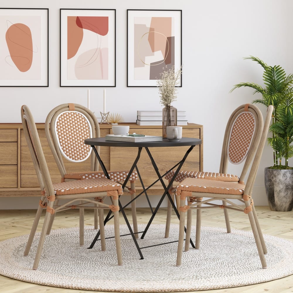 Stacking Bistro Chairs with Metal Frames