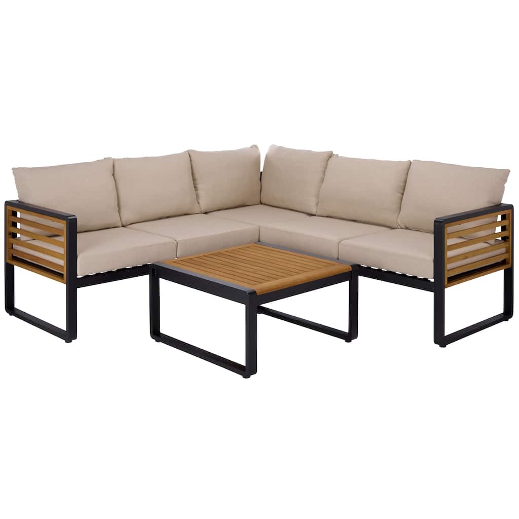 SAFAVIEH Outdoor Living Baker Corner Set - 51"W x 28"D x 27"H