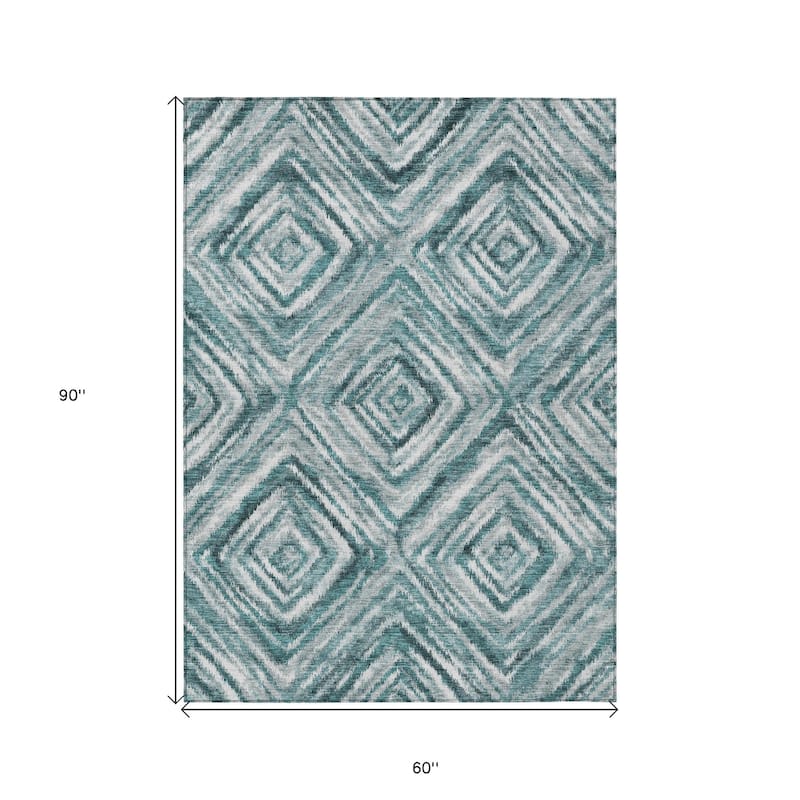 HomeRoots Geometric Transitional Rectangle Outdoor Rug