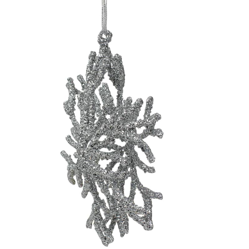 7.5" Glitter Snowflake Christmas Ornament