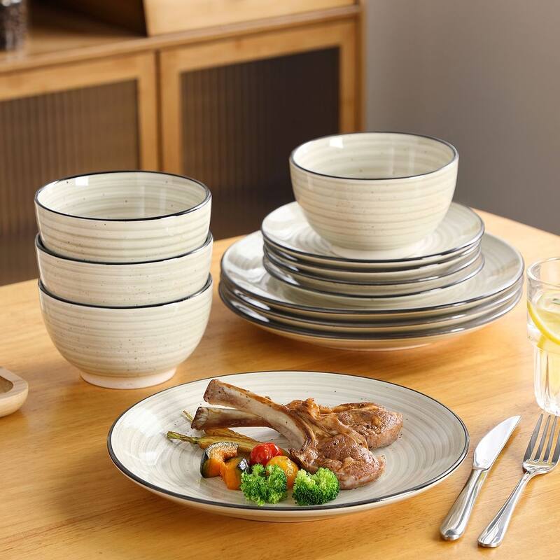 vancasso Bonbon Stoneware 12-Piece Timeless Classic Dinnerware Set