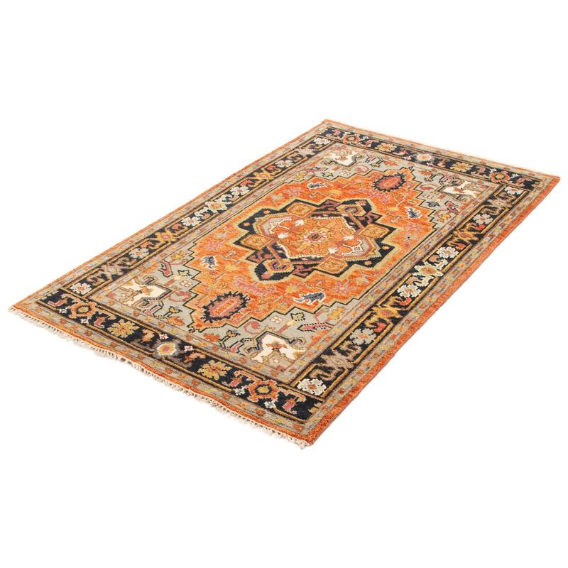 ECARPETGALLERY Hand-knotted Jules Serapi Dark Copper Wool Rug - 4'11 x 8'1