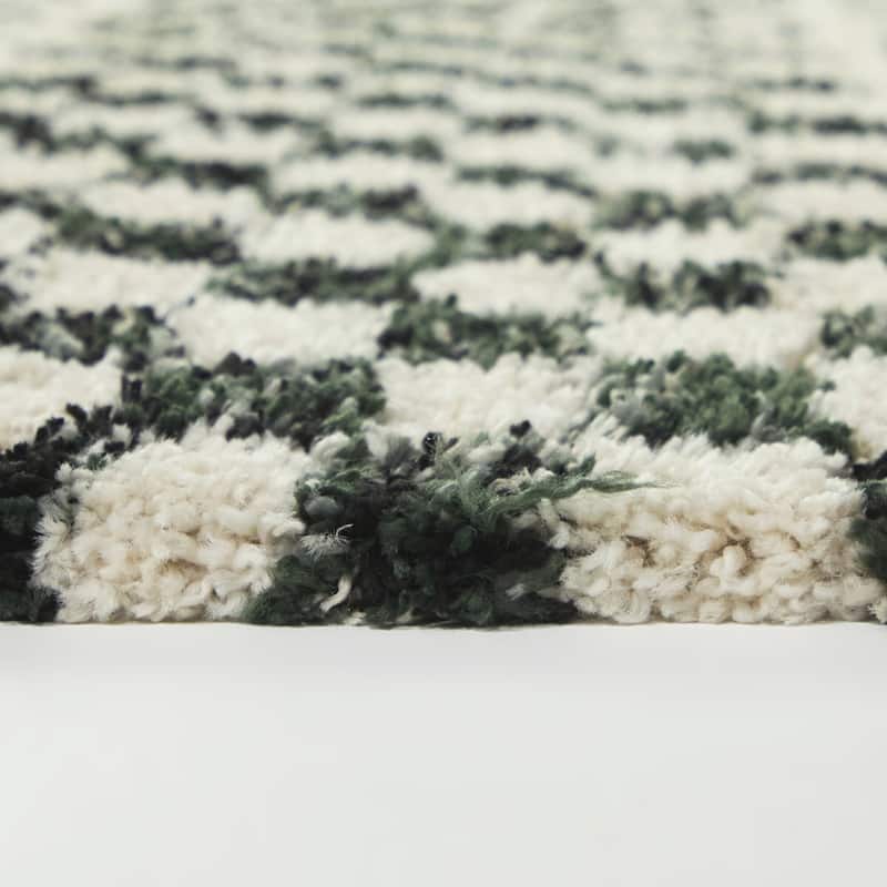 Mendieta Checkered Shag Area Rug