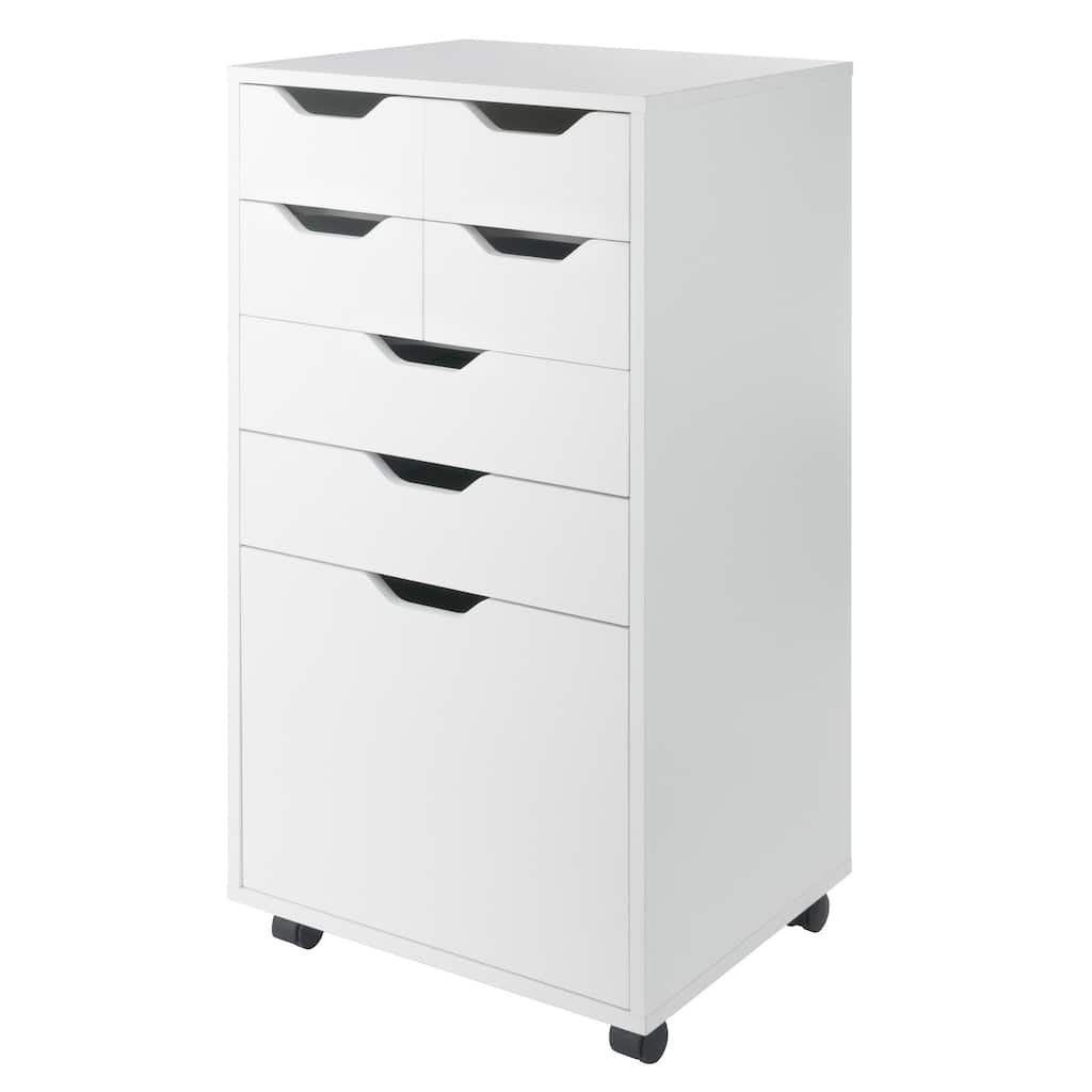 Multi Storage Tall Mobile Cabinet - 35.25" - White